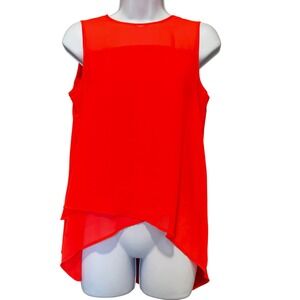 Flowy Asymmetrical Sleeveless Tank Y2K XS Sheer Festival Rave Summer Neon 2016